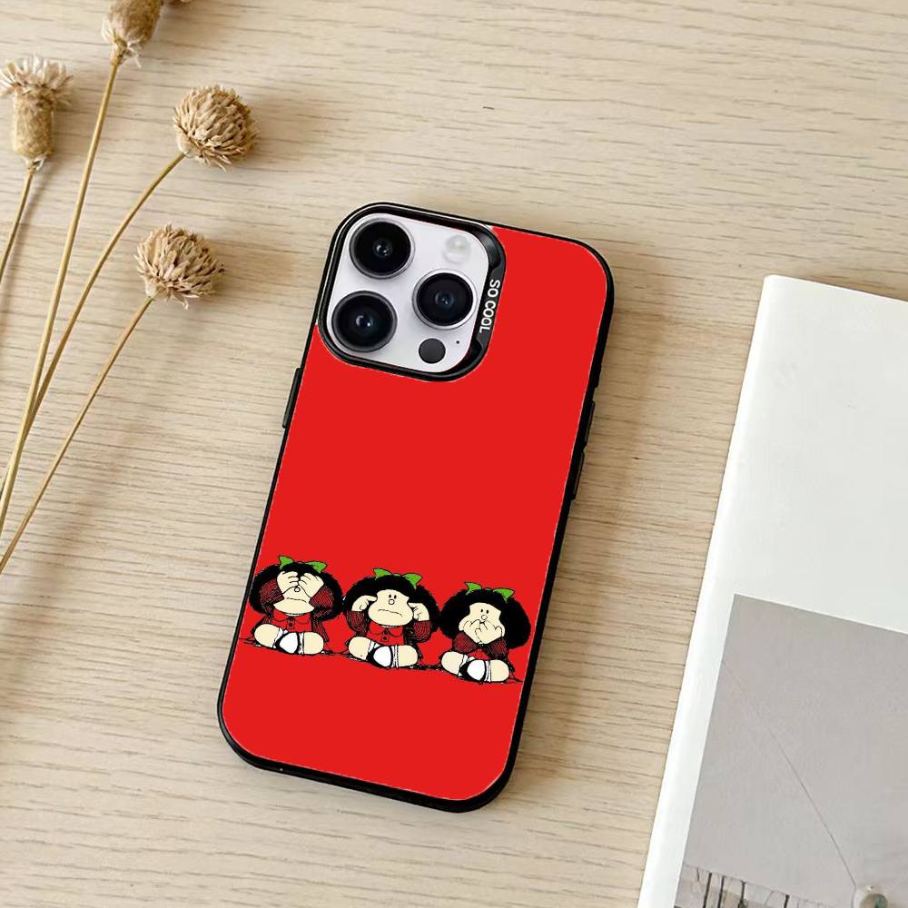 M-mafalda Phone Case Color Silver Shell For IPhone 17 16 15 14 13 12 11 Pro Max Plus