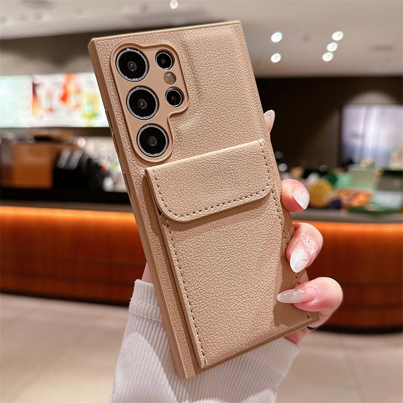 Роскошный кожаный чехол-карта с кронштейном для телефона Samsung Galaxy S24 S23 S22 S21 Plus, ультрамягкий противоударный защищенный чехол