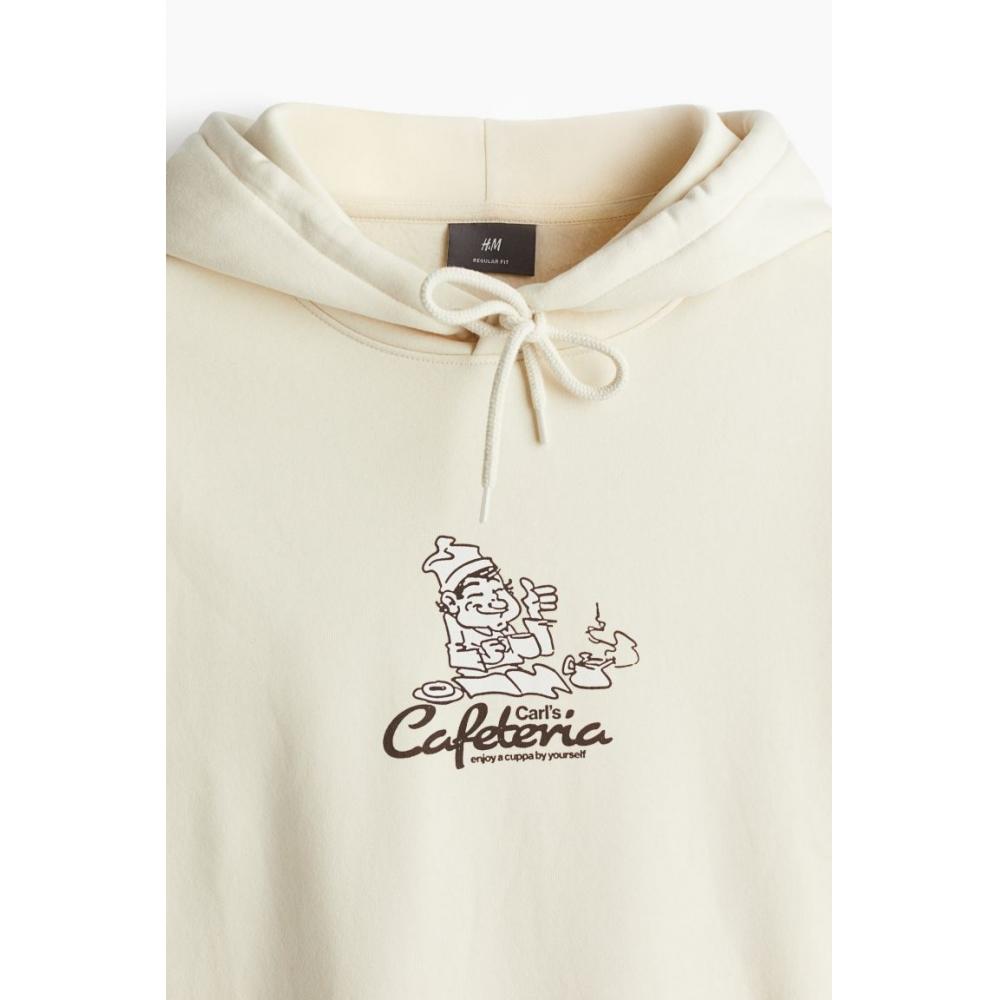 Толстовка с капюшоном HM Regular Fit Light Beige Carl S Cafeteria
