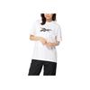 Reebok Классический логотип Минималистичный Спортивный Повседневный Универсальный Короткий рукав Футболка Женские топы Белый GV5522
