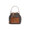 New Canvas With Leather Bucket Bag, Shoulder Bag, Crossbody Bag, Handbag Medium Women's Brown 30F2G7TS2B-252
