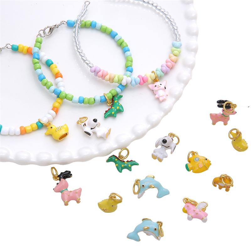 1pc/bag Alloy Drop Oil Cute Little Animal Pendant DIY Bracelet Necklace Earrings Jewelry Accessories