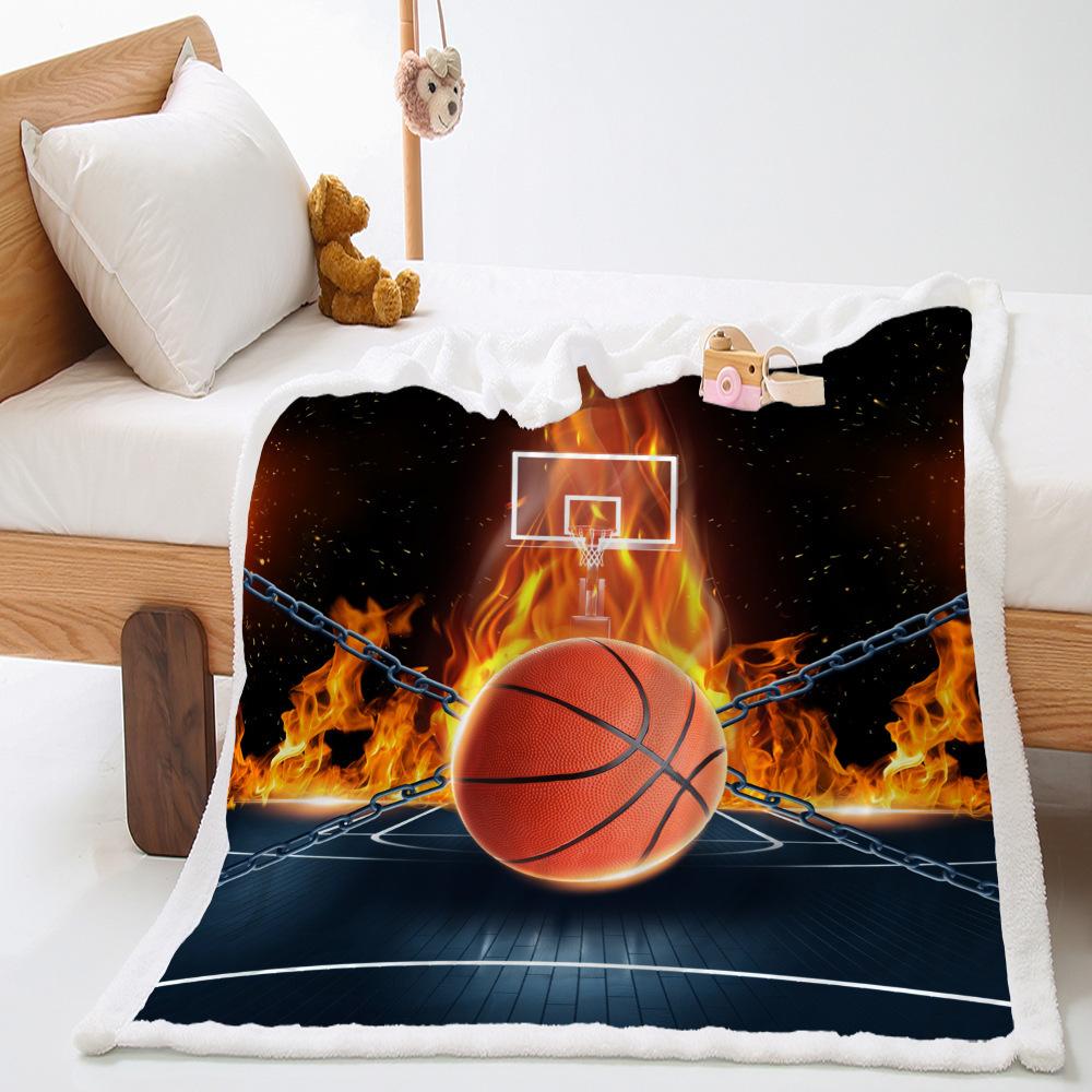 Basketball Sports Blanket Lamb Fleece Crystal Fleece Double Blanket Blanket