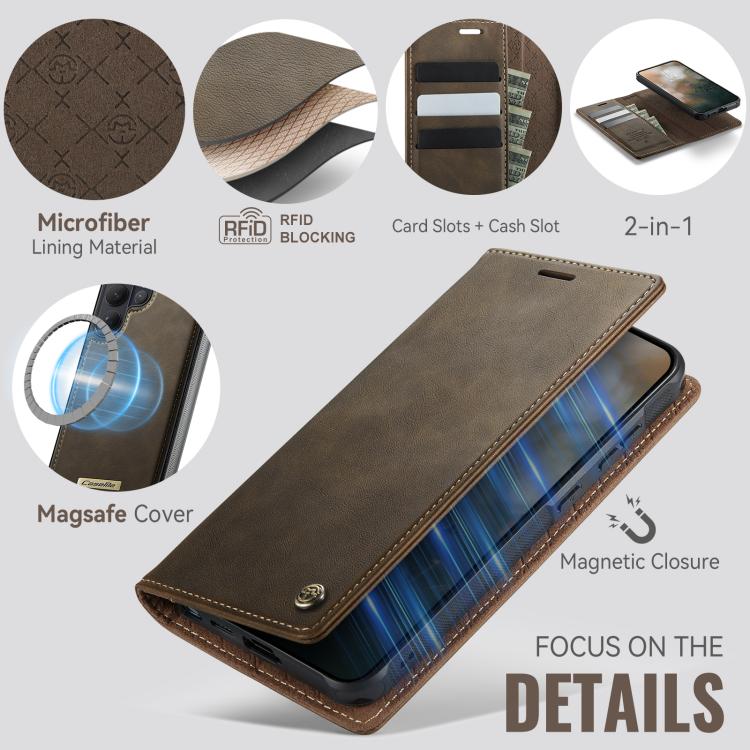 Магнитный кожаный кошелек с RFID-блокировкой для Samsung Galaxy S26 Ultra 5G