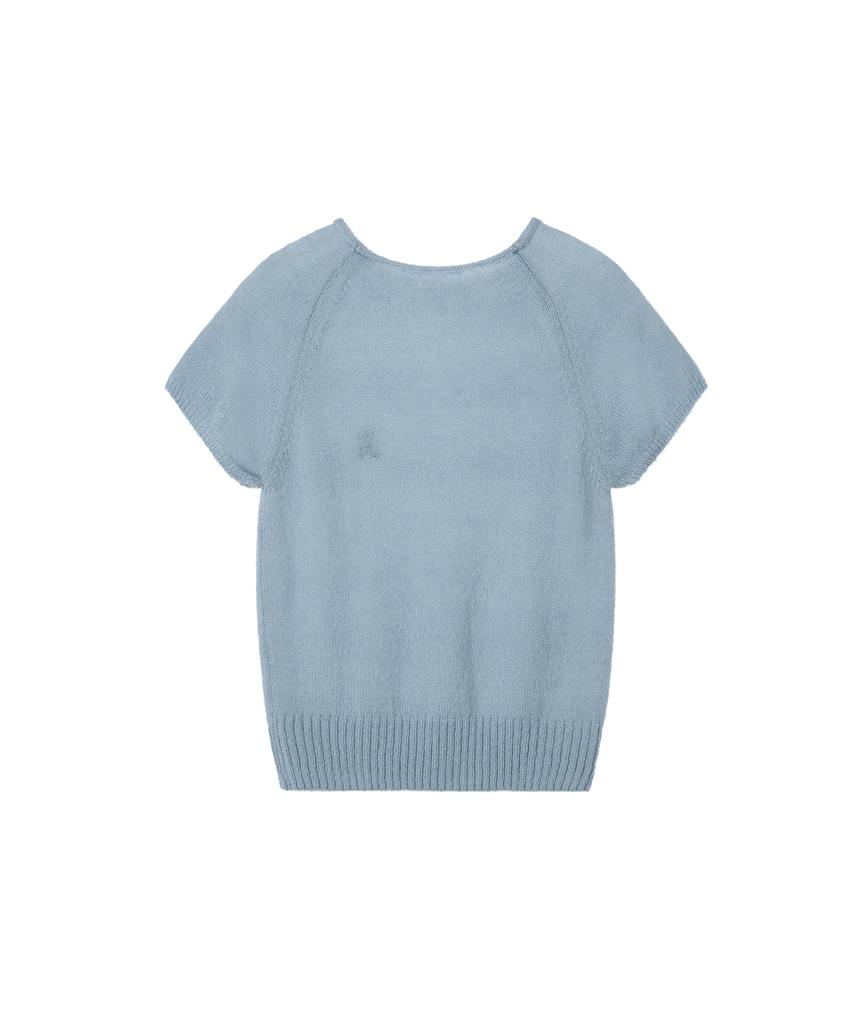 REST&RECREATION Raglan Half Sleeve Knit Top - Sky Blue