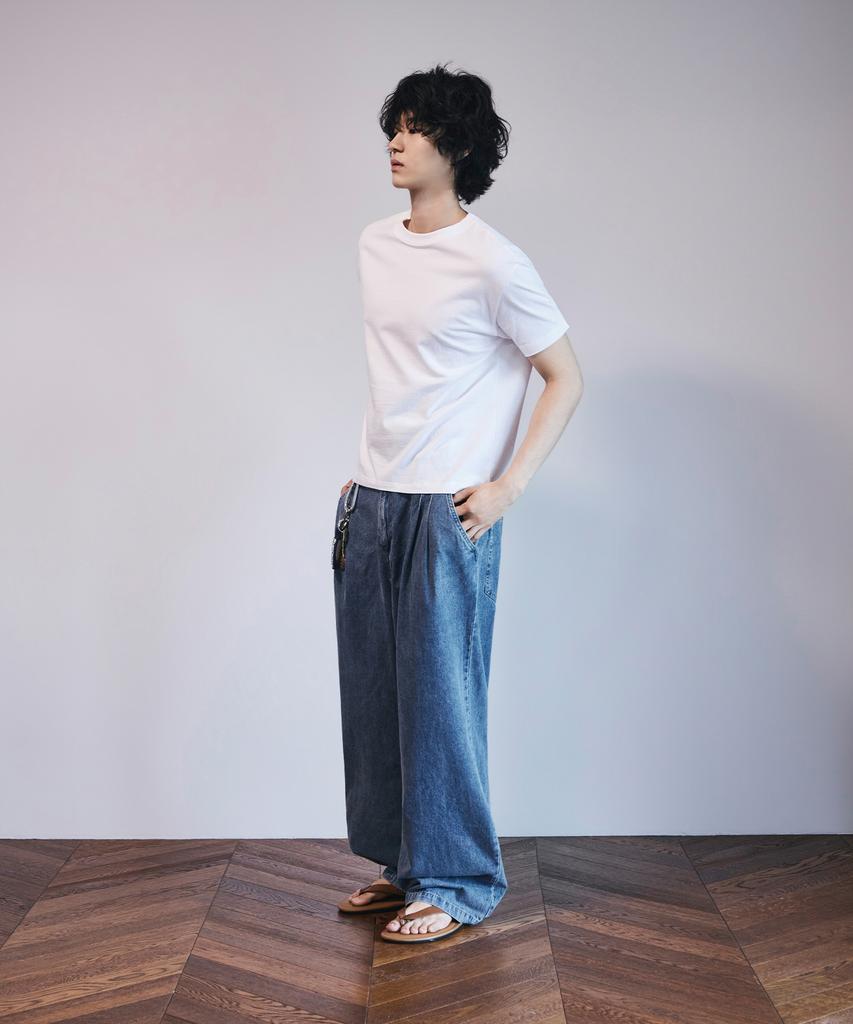 SIGNATURE All Day Cool Half-Banding Like Linen Denim Pants [Light Indigo]