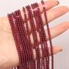 Бусины из натурального камня граната 2/3/4/мм круглые гладкие бусины для изготовления ювелирных изделий своими руками серьги браслет ожерелье аксессуары
