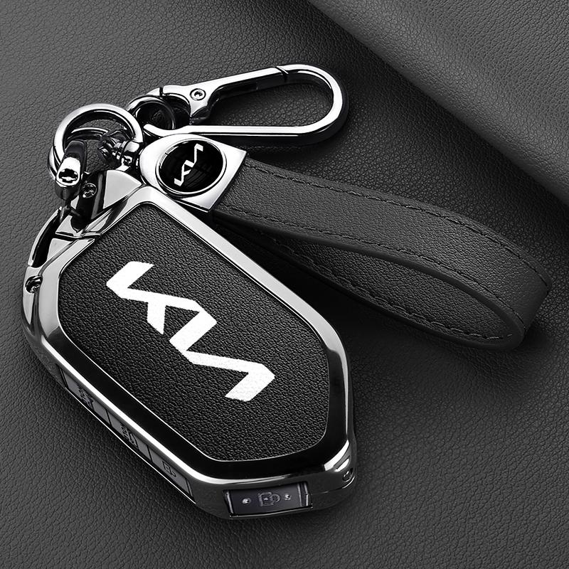 Leather Car Key Case Cover Protector Shell For Kia Picanto Sorento MQ4 Carnival KA4 Morning K5 Carens 2024 Auto Accessories kcwx20