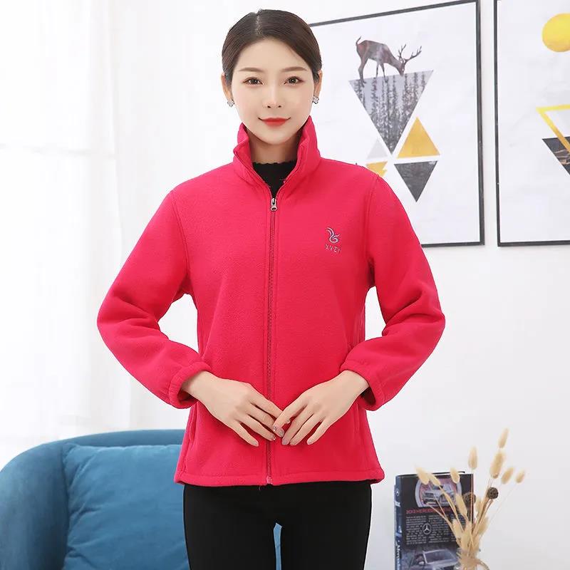 Зимняя женская флисовая куртка с воротником-стойкой, модная повседневная толстая теплая короткая куртка-кардиган, подходит для женщин