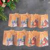 10PCS Christmas Kraft Paper Bags Snowman Santa Claus Gift Bags Party Decoration with Rope Candy Biscuit Packaging Bag