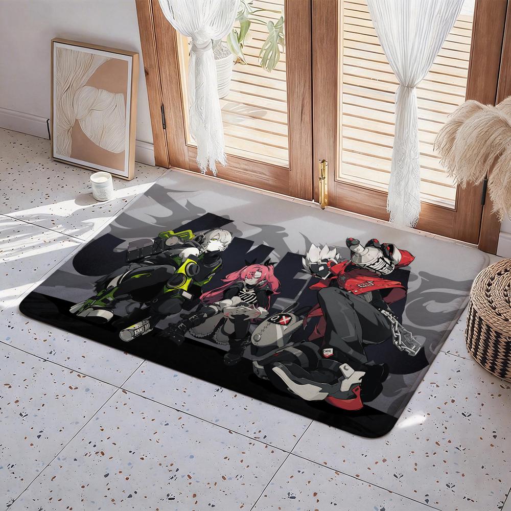Game Zenless Zone Zero ZZZ Floor Mat Eco Flannel Doormat Non Slip Odorless Indoor Floor Rug Soft Short Plush Home Mat