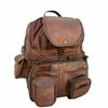 Новый мужской рюкзак, коричневая сумка на плечо из натуральной винтажной козьей кожи, походная сумка