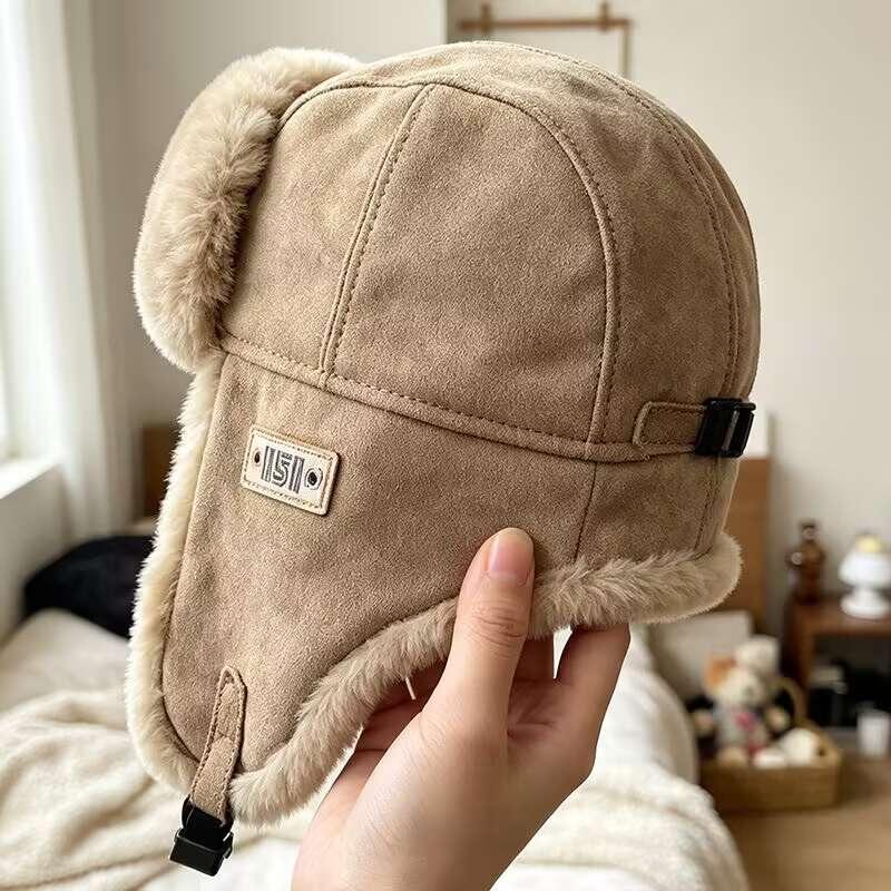 3 in 1 Winter Trapper Hat with Face Mask Scarf, Fleece Lined Warm Earflap Hat Reflective Windproof Ski Hat for Men Women Outdoor