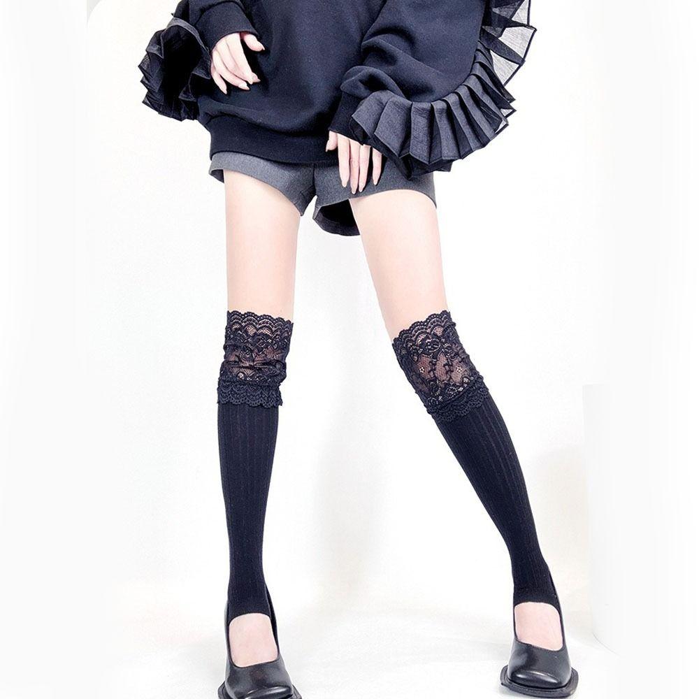 Кружевные ботфорты в японском стиле, чулки до бедра, носки-гольфы до колена в стиле Лолита, милые носки до икры для JK, горячая девушка