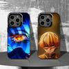 Чехол для телефона Kimetsu No Yaiba Infinity Castle для iPhone 16,15,14,13,12,11,Pro,XS,Max,Plus,Mini,SE4,E Черный Матовый Ударопрочный Чехол