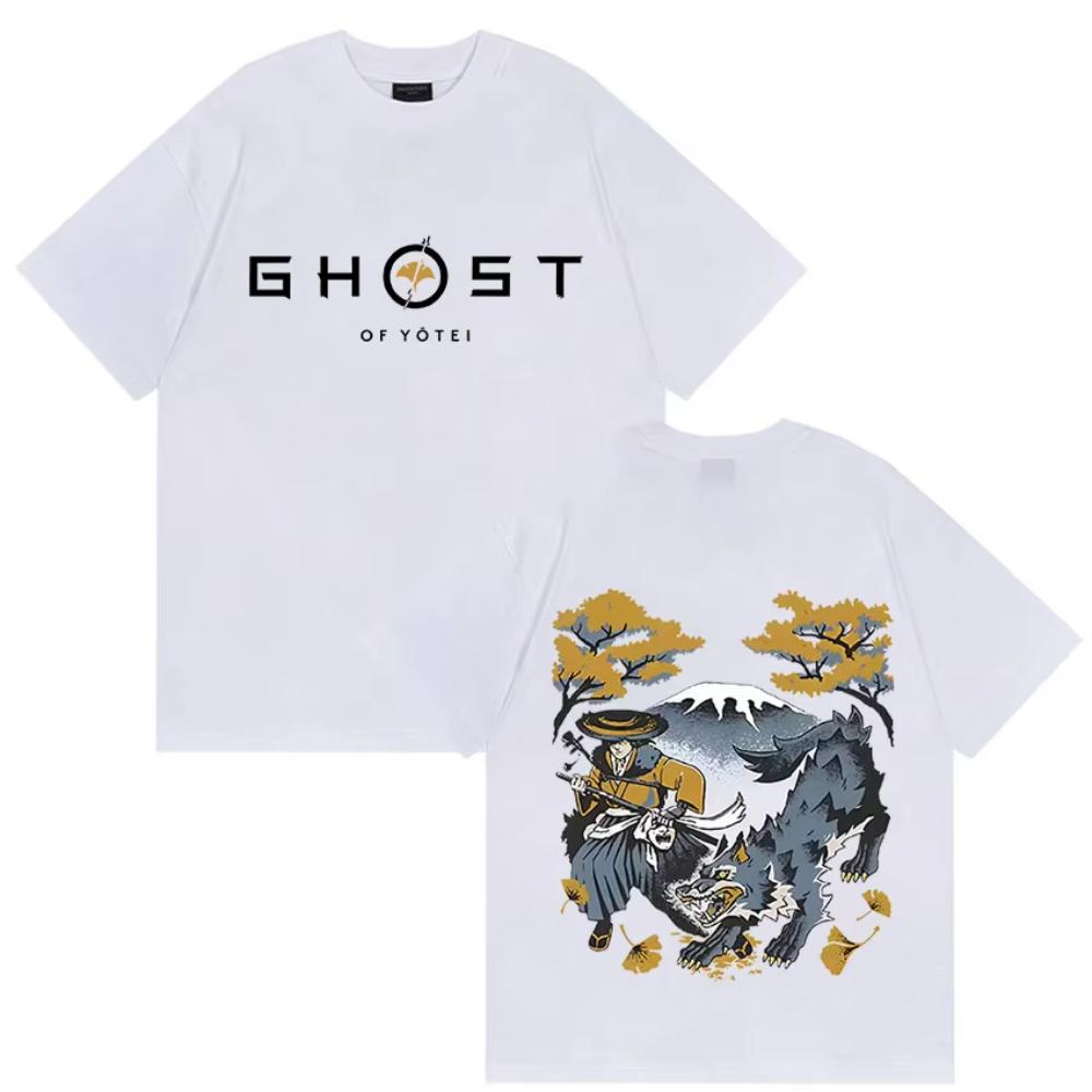 Japanese Game Ghost of Yotei Graphic T Shirt Men Women Fashion Harajuku Clothing T-shirt Casual High Quality Male Cotton T Shirt