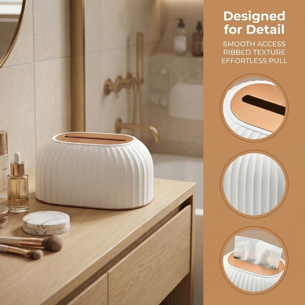 Spring Loaded Tissue Holder Light Luxury Storage Box Convenient Desktop Holder Tissue Storage
