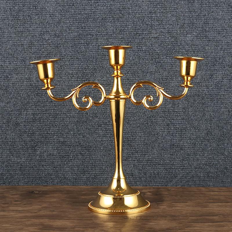 European Candle Holder, Romantic Gold Candle Stand, Exquisite Metal Home, Wedding Ceremony, Banquet Decoration, Ornament