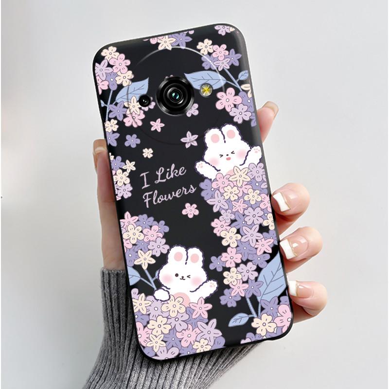 Для Oukitel C59 Чехол Oukitel C59 Pro Обложка Роскошный Милый Любовь Кролик Забавный Узор Черный ТПУ Мягкий Силикон Защитный Чехол для Телефона