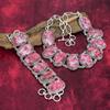 Pink Thulite Gemstone Jewelry. 925 Solid Sterling Silver Bracelet & Necklace , Beauteous Handmade Natural Adjustable Jewelry Set For Sister