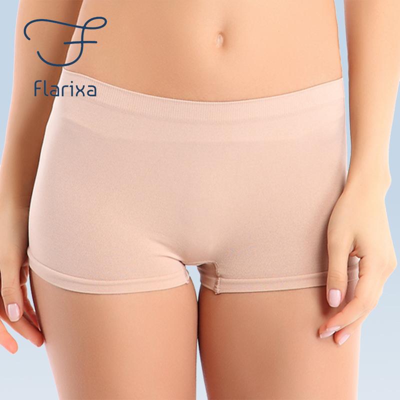 Flarixa Бесшовные трусики для женщин, женские эластичные шорты-боксеры