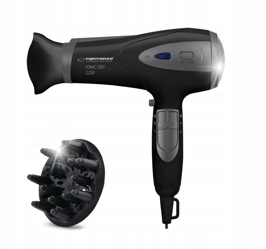 Esperanza Ionic Vivien Ebh005K Hair Dryer Black-Gray 2200W 1 Pc