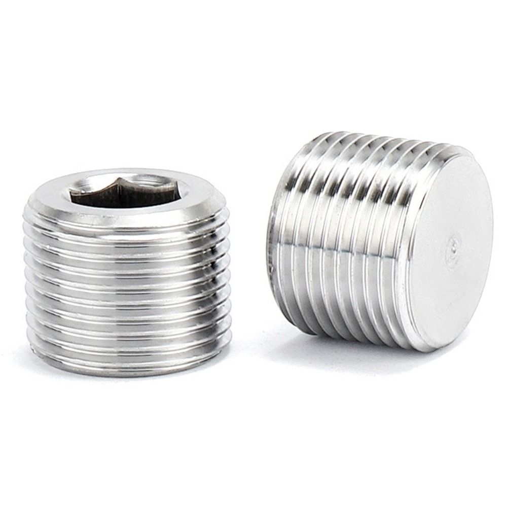 Silver Male Thread Hexagon Plug 304 Stainless Steel Tube Plug Sealing Pipe Port Hardware