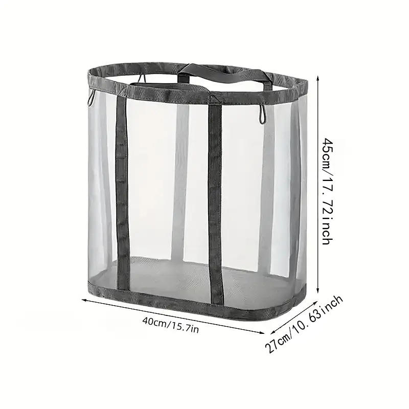 Nylon Mesh Laundry Basket, Breathable Foldable Wall Mounted, Suitable for Various Room Types, Dirty Clothes Storage Organizer