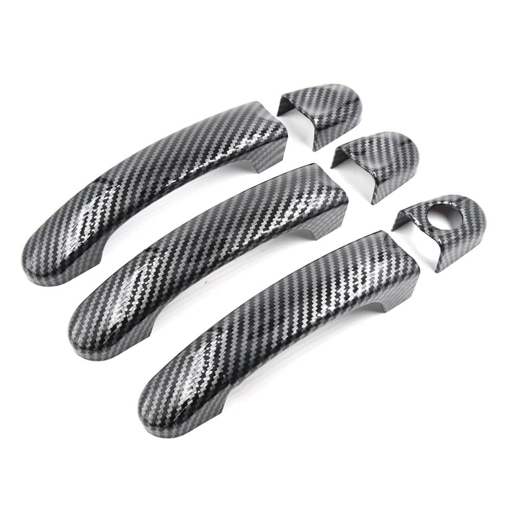 For Volkswagen VW T5 T6 Transporter Caravelle Caddy Van GLoss Black/Carbon Fiber Car Door Handle Cover Trim