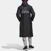 adidas Длинное утепленное пальто с боковым разрезом и принтом логотипа Мужская верхняя одежда черного цвета GF0000