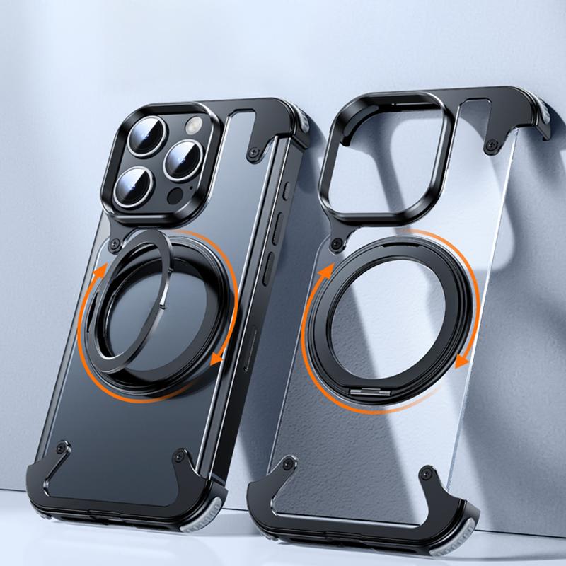 For iPhone 15 Pro Max Case Compatible with Magsafe Ring Kickstand Matte PC Phone Cover
