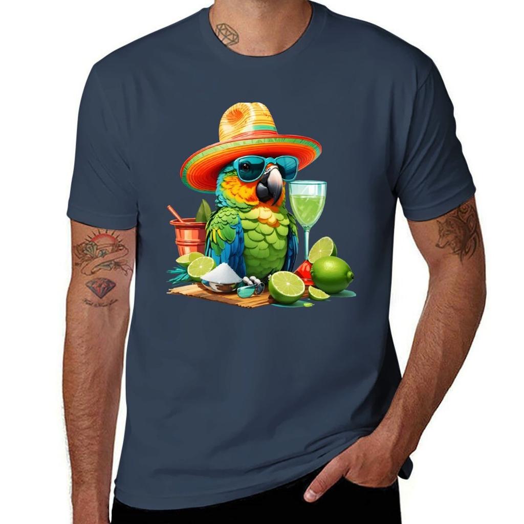 Salt and Lime Parrot Happy Bird in Paradise TShirt Lightweight Running Sports TShirt