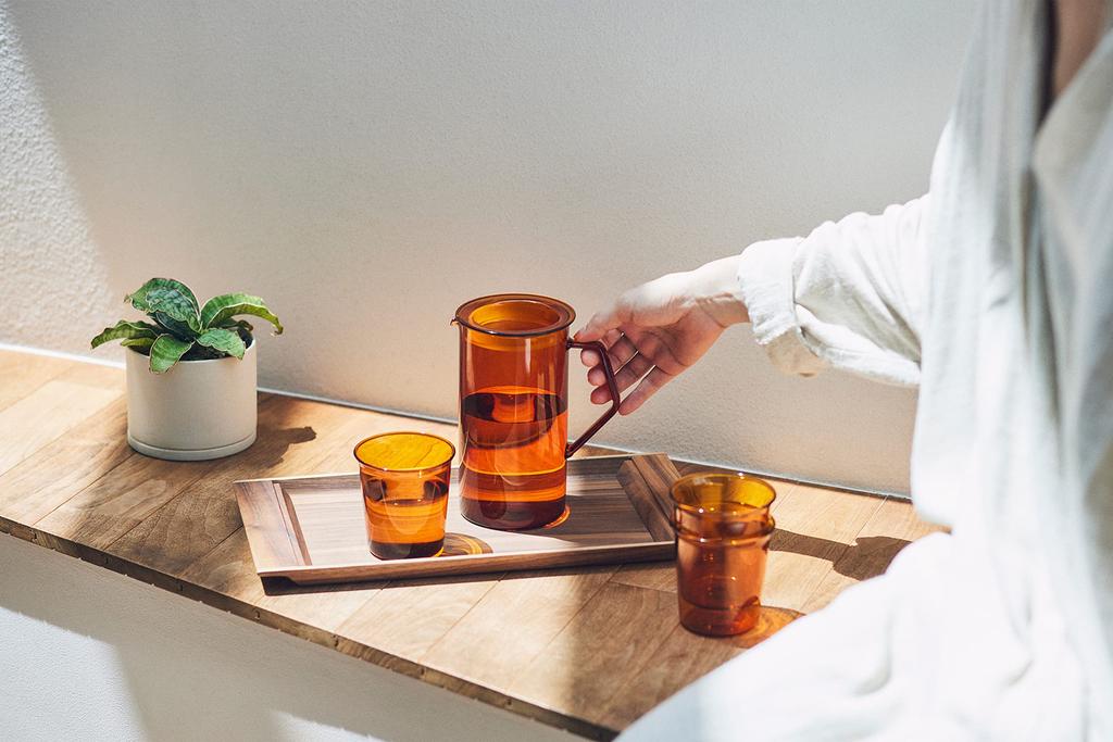 Кувшин KINTO CAST AMBER из стекла, можно использовать в микроволновой печи и посудомоечной машине, 21464, 1,2 л, термостойкий