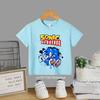 Summer Short Sleeve Kids TShirt Anime Sonic Cartoon Pattern Round Neck Casual Fashion Comfortable Breathable Daily Play Clothes