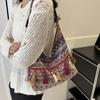 Large Capacity Ethnic Style Crossbody Bags Woven Bag Bohemian Tote Bag Fringe Shoulder Bag  Women