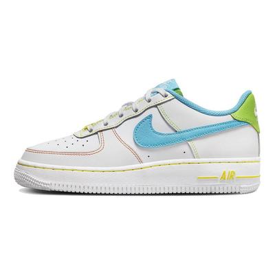 Кроссовки Air Force 1 Low GS Rainbow Stitch для детей Белый Активно-зеленый Опти-желтый FJ4614-100