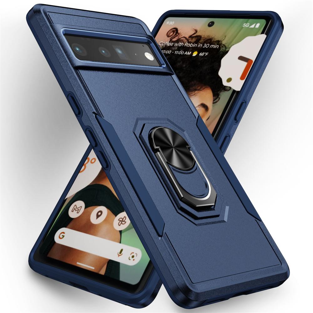 Military Heavy-Duty Magnetic Ring Stand Phone Case For Google Pixel 9 8A 8 7 7A 6 6A Pro Rugged Matte Shockproof Defender Cover