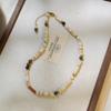 Natural freshwater pearl, colorful shell, and tiger's eye stone beaded necklace, a chic and unique summer necklace for women