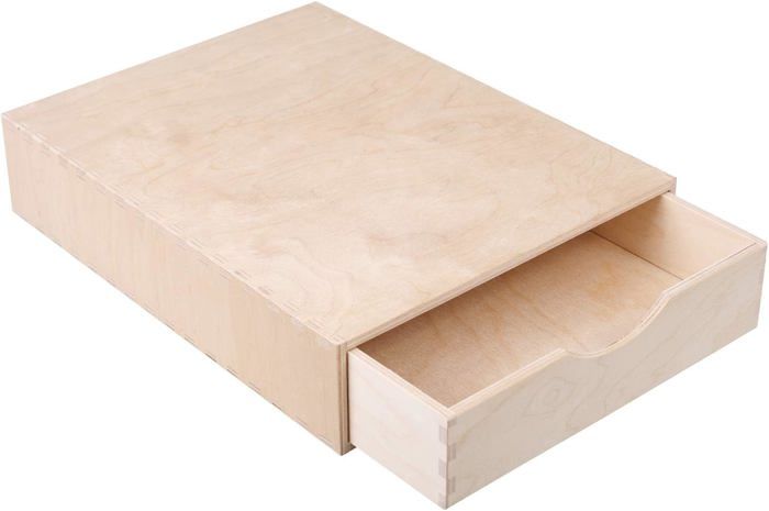 Mini Commode en Bois - Creative Deco - 1 Tiroir - 33x25x7 cm - Rangement Bureau Organisateur
