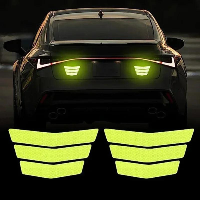 3 шт. наклейки для мотоциклов светоотражающие предупреждающие трапециевидные стрелы хвостовое крыло гоночный бампер наклейка клейкая лента для автомобиля грузовика велосипеда