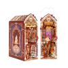 Tonecheer Book Nook Kit 3D Puzzle DIY Miniature House Magical Rose Wooden Bookend Holder Assembly Bookshelf Decoration Handmade Beginner Adult Gift