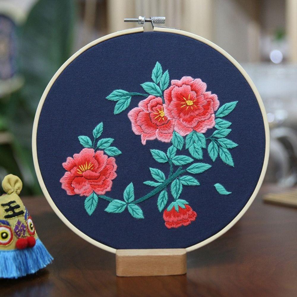 DIY Flower Embroidery Kit Floral Patterns Embroidery Set Home Decor Cross Stitch Set Adults