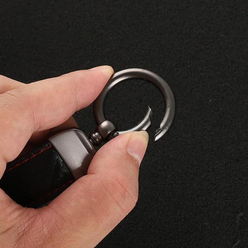 AAALW1 Leather car keychain horseshoe buckle jewelry key chain for Honda crv 2007 2015 -16 2017 2018 2019 2020 with logo  Accessories