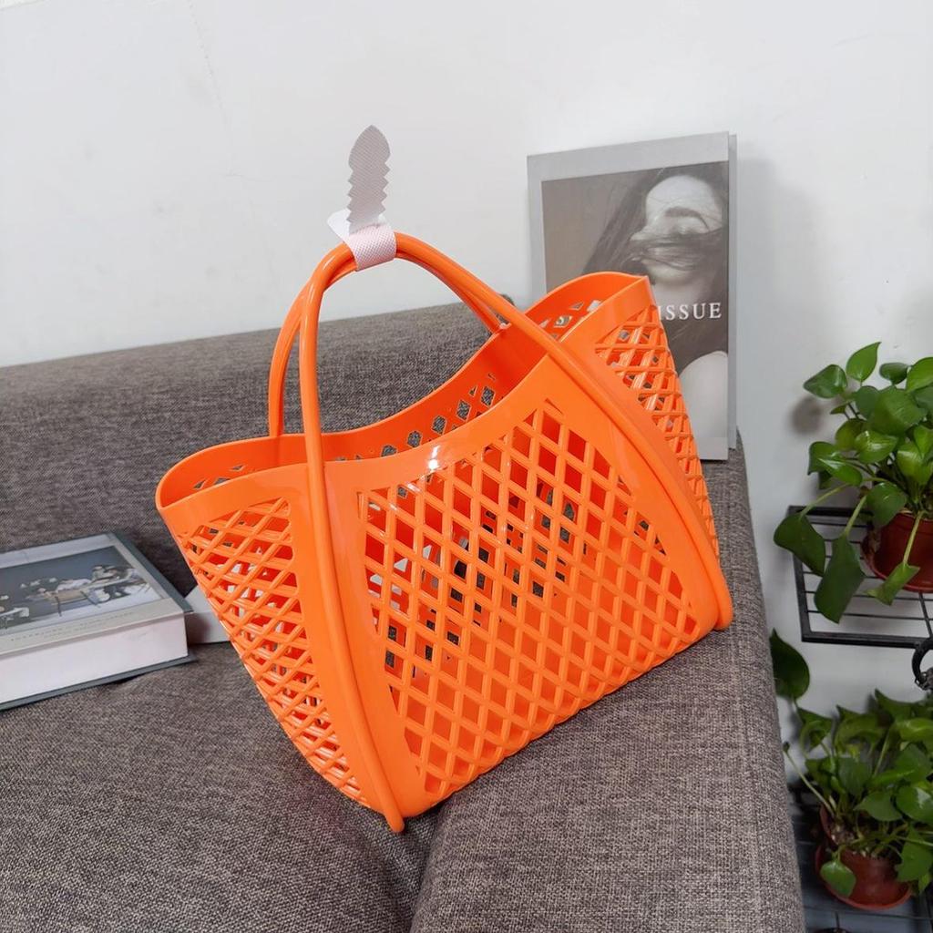 Сумочка из силиконового желе: Полая конструкция, многоцелевое использование: для покупок, пикников, пляжа, ванны и овощей.