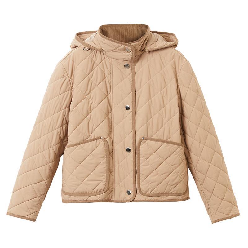 Langzi Retro Quilted Hooded Padded Jacket
