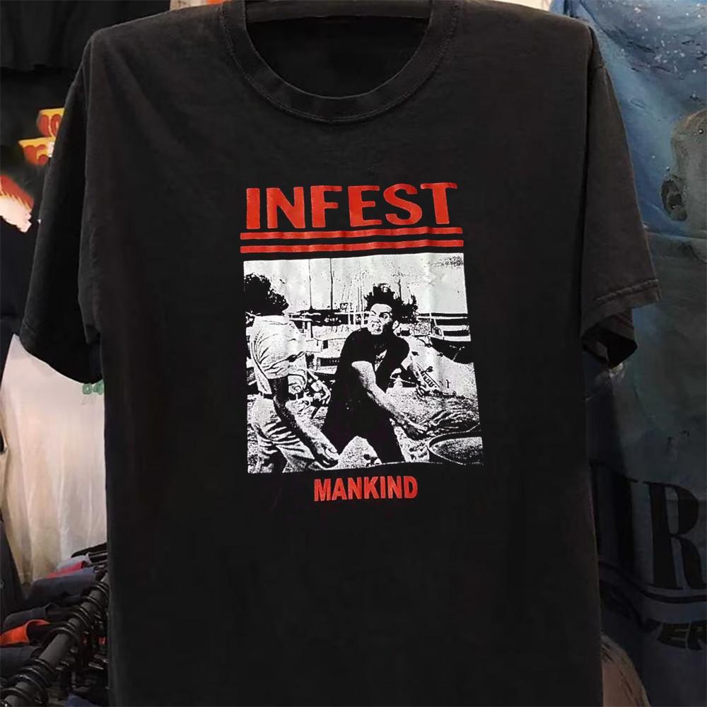 Infest Band Black T-shirt Cotton Full Size Unisex S5XL EG1136