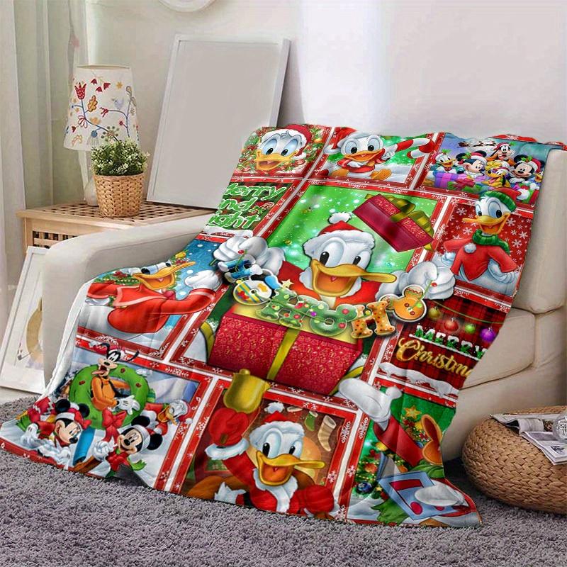 1pc. Christmas Disney Characters Plush Blanket, Festive Holiday Decor for Home, Soft Throw Blanket for All Seasons, Cute Gift Idea, Living R