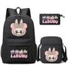 3Pcs/set Cartoon Printed Backpack Teenager Student Boy Girl Schoolbag Larger Capacity Bagpack Travel Bag Kid Gift Mochila