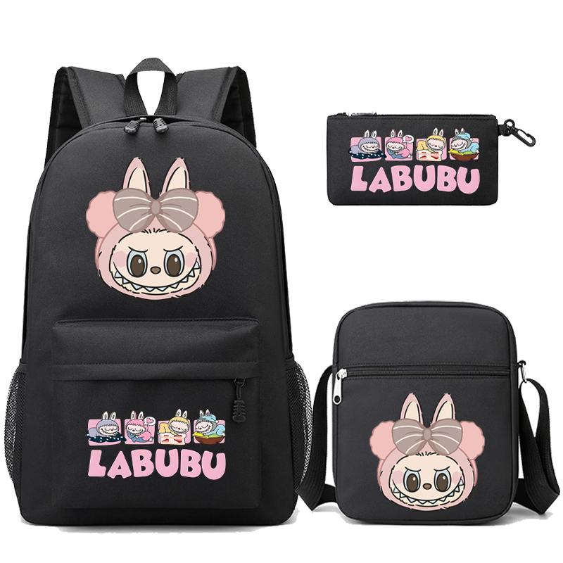 3Pcs/set Cartoon Printed Backpack Teenager Student Boy Girl Schoolbag Larger Capacity Bagpack Travel Bag Kid Gift Mochila