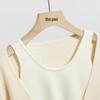 Shechi Design Sense Fake Two-Piece Color-Blocked Knit Top